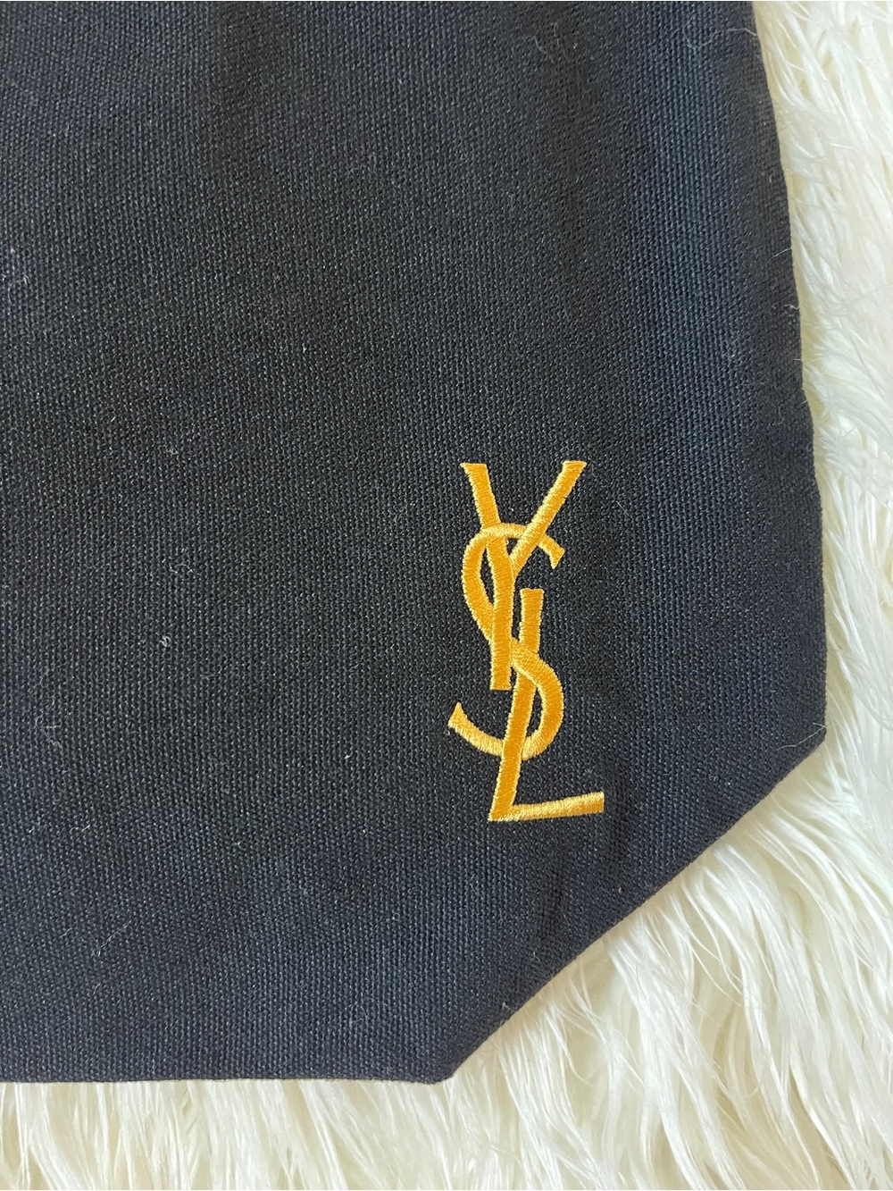 Yves Saint Laurent Black Canvas Tote with Gold YSL Embroidery, GWP - Picture 2 of 16